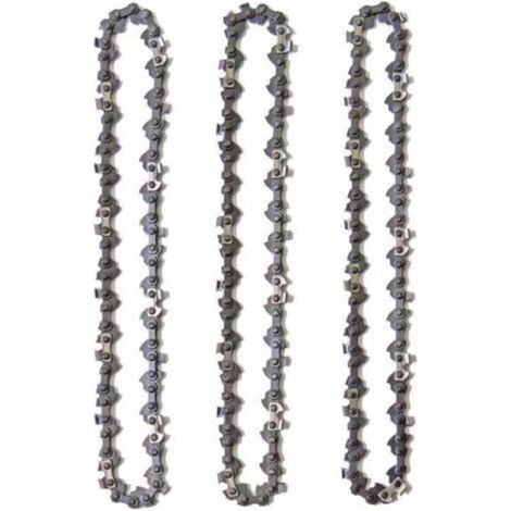 Lot de 3 chaînes d'élagueuse sur perche 10' (25 cm) – 40 maillons d'entraînement – Faible rebond pour tronçonneuses jusqu'à 42cc