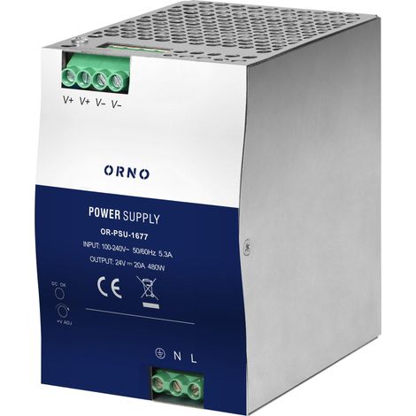 Orno 5908254848261 fuente de alimentación sobre carril DIN 24V 480W