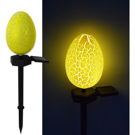 Luminaire Solaire De Jardin En Forme D Oeuf De Paques - LED Jaune - Pour Allée Pelouse Cour - 1 Piece (1/3)