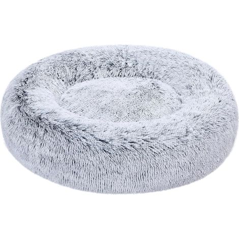 Letto per animali domestici Donut in pelliccia sintetica morbida, per cani, lavabile in lavatrice, 70 cm, grigio (1/5)