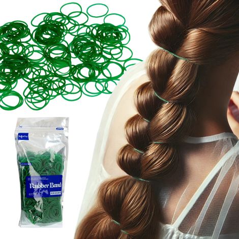 Gomas de silicona para trenzas, resistentes, verdes, talla S, 1300 unidades (1/5)