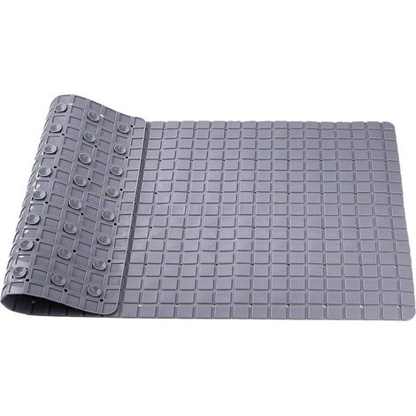 Non-slip shower mat 70 x 40 cm – 119 suction cups – Drainage holes – Soft, mold-resistant PVC for bath and shower - LONG 70 X (1/4)