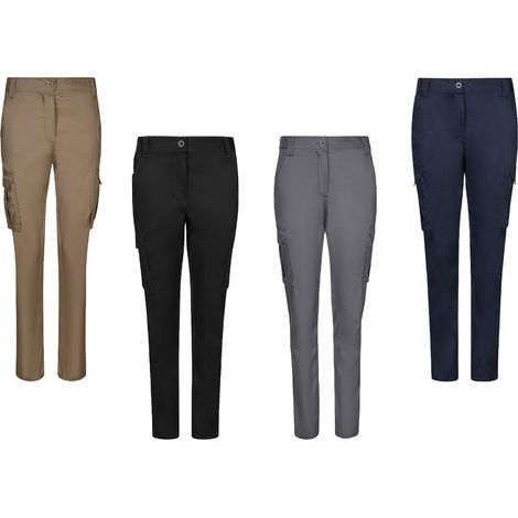 Velilla 103002SW Stretch-Arbeitshose für Damen - 46 (EU) - Sandfarbe