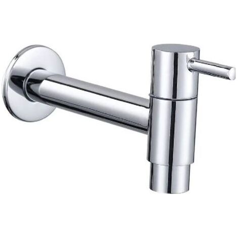 Robinet de jardin, robinet mural, robinet antigel, robinet de salle de bain, robinet en acier inoxydable à économie d'eau pour salle de bain, lavabo, balcon, cuisine (argenté) (1/5)