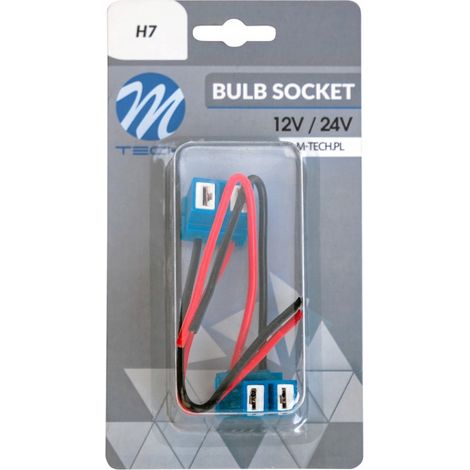 2 portalampada a cubo H7 in ceramica 12/24V con fili in rame