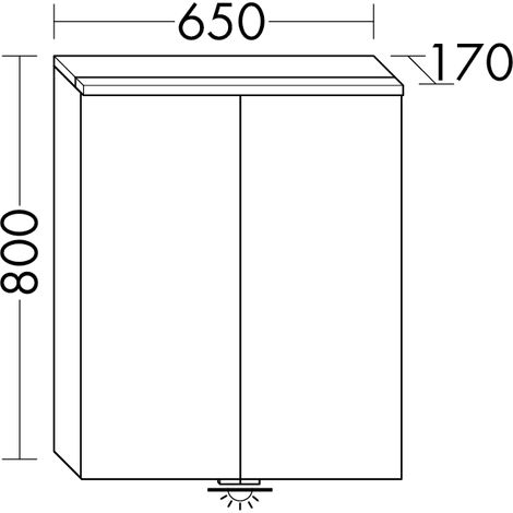 Armoire à miroir Burg Eqio, mélamine, 800 x 650 x 170 mm, blanc brillant