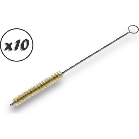 Goupillon SOIE multifonction  Différents diamètres  Garnissage 80 mm  Manche Torsadé 250 mm - Quantité x10 - Ø 12 mm - SOIE (1/5)