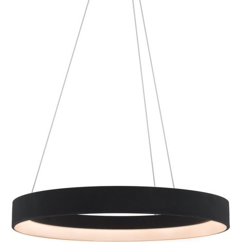 Suspension LED Italux Regallo 38W noire Ø60cm 3000K (1/5)