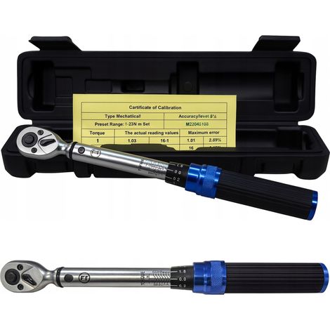 Drehmomentschlüssel 1/4" 1-25 Nm Falon-Tech Kalibrierungszertifikat