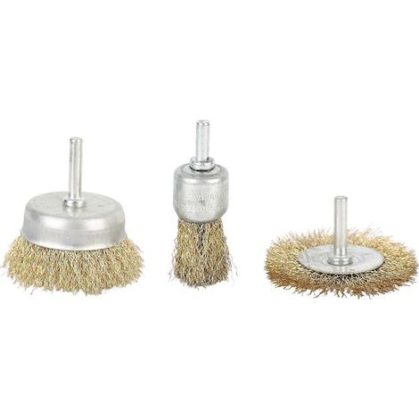 3-teiliges Set Drahtbürsten für elektrische Bohrmaschinen, Edelstahl, kabellos, für elektrische Schleifmaschinen, Drahtstiftbürste für 4500 U/min