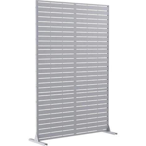 Écran de confidentialité, construction en métal durable, design extérieur élégant, Blanc (1/2)