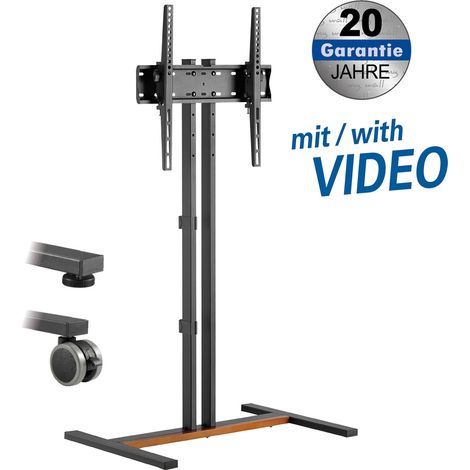 Stand for flat screens for screens&nbsp34“ - 55“ (86 - 140 cm),&nbsploads up to 35 kg, for stationary or mobile use (4 wheels included)