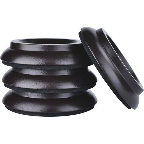 Coupelle Pour Pied De Piano - Bois Massif Noyer Noir Ou Sapelli Ou Zebre Ou Rose Ou Chene - Protection Sol Et Tapis - Lot De 4 (1/4)