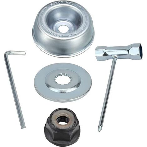 5pcs kit ecrou Tete debroussailleuse Pour STIHL Tondeuse à Gazon, Plaque De Lame En Métal De Boîte De Vitesses De Tondeuse à Gazon pour STIHL FS55 FS56 FS120 FS130 FS130R FS200 FS200R (1/5)