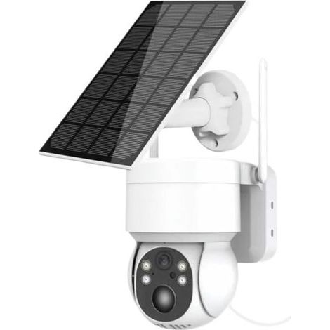 Caméra de sécurité extérieure, caméra IP PTZ solaire HD sans fil avec panneau solaire et batterie rechargeable, caméra de surveillance vidéo CCTV 4MP pour la maison, l'allée, le couloir. (1/5)
