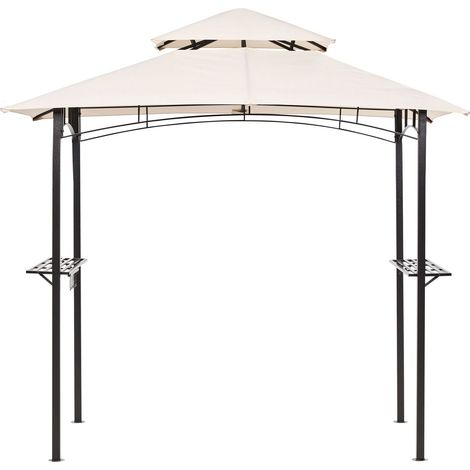 Tonnelle de Jardin Beige en Acier et Polyester 240 x148 cm Pavillon Rectangle Naro (1/5)