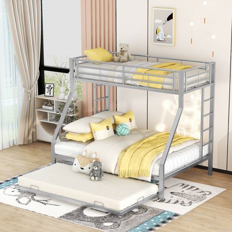 Metall-Etagenbett 90(140)x200 cm Mit Ausziehbarem Bett Und Sicherer Leiter (1/5)