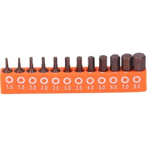 Jeu d'embouts hexagonaux métriques à tige 1/4, pour perceuse, tournevis électrique, acier allié S2, 25mm, avec support de rangement, 12 pièces (1/5)