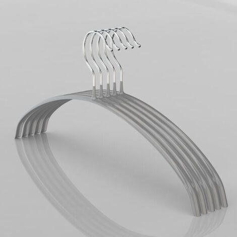 (40×20×2cm)Lot de 10, 40 cm, Argent,Gain de Place, Arrondi, idéal pour Les T-Shirts et Les Pull-Overs, Crochets Rotatifs à 360°, Revêtement Antidérapant (1/4)