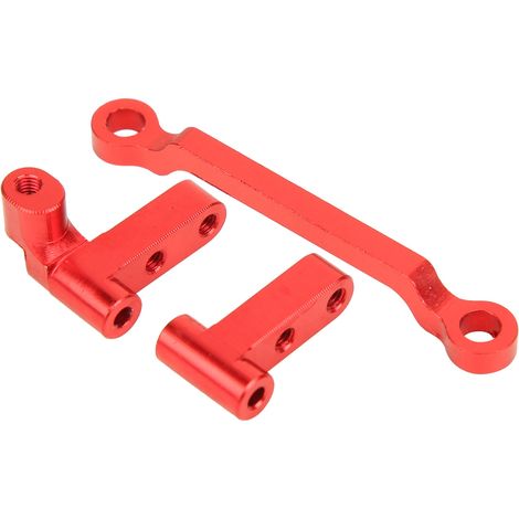 Biellette de direction en alliage d'aluminium compatible avec les voitures radiocommandées 1/18 A949 A959-B A969 A979 K929 (rouge) (1/5)