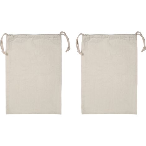 Sac de Almacenaje 2 Unidades, Bolsa de Algodón Natural con Cordón 22x28 cm, Reutilizable para Ropa Sucia y Viajes – Ideal para el Hogar (1/5)