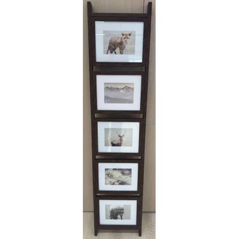 Portafoto a scaletta per 5 foto scott in legno naturale scuro - Atmosphera créateur d'intérieur (1/3)