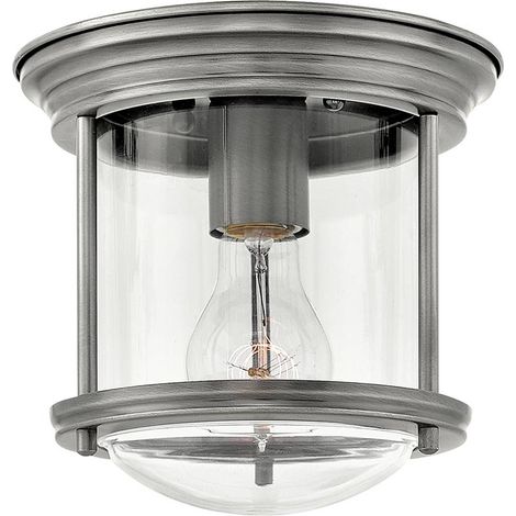 Deckenlampe Badezimmerlampe Deckenleuchte IP44 Nickel Stahl Glas 1-flammig (1/4)