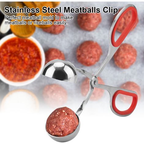Moule à boulettes de riz et de viande en acier inoxydable antiadhésif (rouge) (1/5)