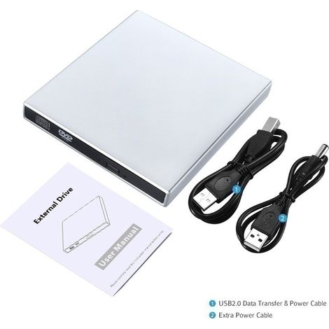 Graveur CD-RW externe universel USB 2.0, lecteur DVD/CD sans pilote (1/4)