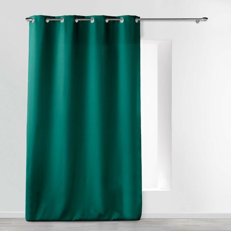 Rideau à 8 oeillets "Essentiel" - Vert emeraude - 140 x 260 cm - Livraison gratuite (1/5)