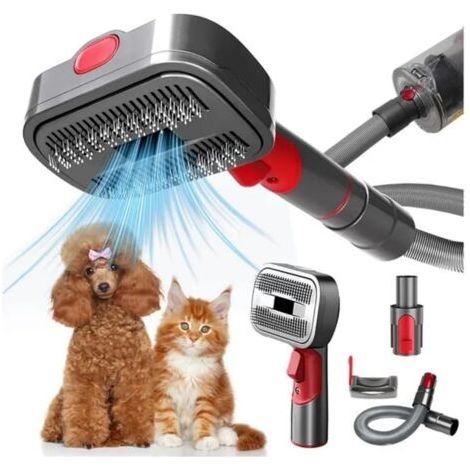 Spazzola aspirapolvere per cani 2 in 1 compatibile con Dyson V7 V8 V10 V11 V12 V15, ideale per rimuovere peli morti, forfora, sottopelo e nodi