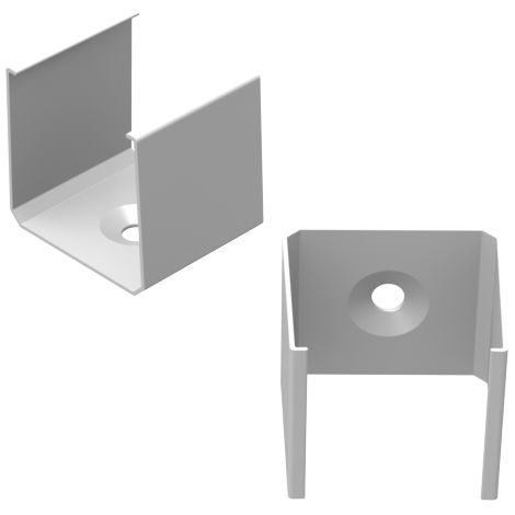 AL12-GLS3-LW-MB-m: Supporto in metallo bianco per profili GLS3, clip metalliche bianche