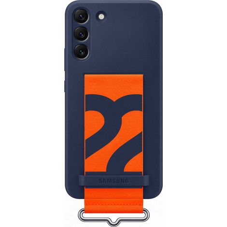 Samsung EF-GS906TN S22+ S906 Hülle, marineblau/marineblau, Silikonhülle mit Tragegurt (1/4)