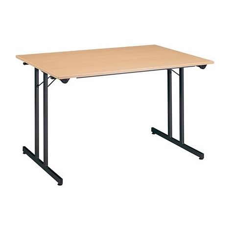 Table multi-usages pliante hêtre L 120 x P 80 cm - piètement noir - Maxiburo