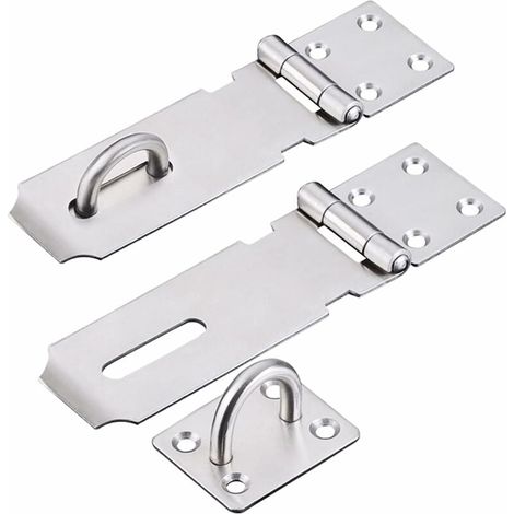 Loquet de porte à moraillon, moraillon robuste avec vis de fixation, moraillon en acier inoxydable pour la fermeture sécurisée des portes, portails et armoires, durable et résistant à la rouille. (1/5)
