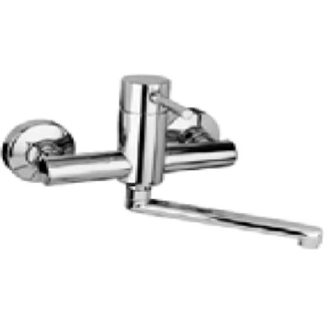 LAVELLO A PARETE CON BOCCA OVALE GIREVOLE - IN OTTONE CROMATO