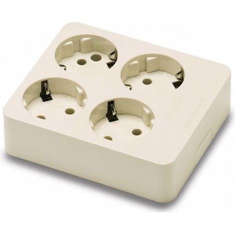 FPLUS base multiple 4 t.cuadrada s/cable (ref.9/414) , Base múltiple 4 tomas TT Lateral 16A/250V                               DATOS TÉCNICOS 
Resistencia al impacto	IK07
Estabilid