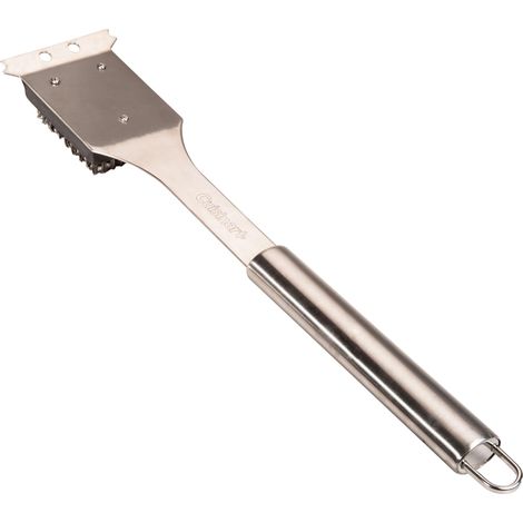 Brosse et grattoir en acier inoxydable pour le nettoyage des grilles de barbecue, poêles, grils et autres ustensiles de barbecue. (1/5)