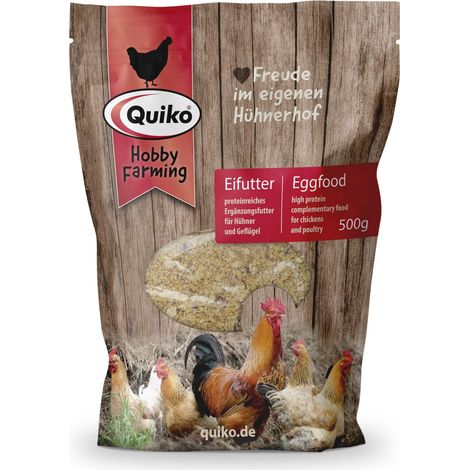 Quiko Hobby Farming Mangime per Uova Pollo 500g - Mangime concentrato e condizionato ricco di proteine per polli, quaglie e pollame come le galline ovaiole - Con vitamine e miele (1/4)