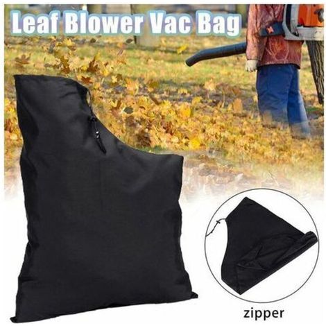 Sac de ramassage pour aspirateur de feuilles sac de ramassage en polyester sac de ramassage sous vide pour broyeur de feuilles avec fermeture éclair et cordon de serrage pour aspirateurs et souffleurs (1/2)