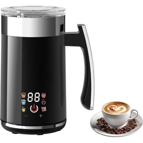 Mousseur à Lait Automatique Chaud Froid, 400W Magnétique, Gobelet 600ML Acier Inoxydable 304, 6-en-1 Multi-fonction, Auto-nettoyage pour Latte Cappuccino Chocolat Chaud Yaourt (1/5)