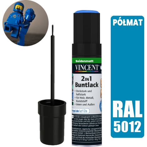 Barniz de retoque con pincel 12 ml. Retoque para arañazos RAL 5012 Azul semimate. (1/5)