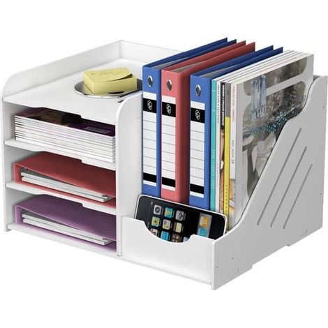 Schreibtisch-Organizer, Aufbewahrungsfächer, stapelbar, Briefablage, A4, Büro-Organizer, Ordner, Dokumentenhalter, A4, Bürobedarf (1/5)