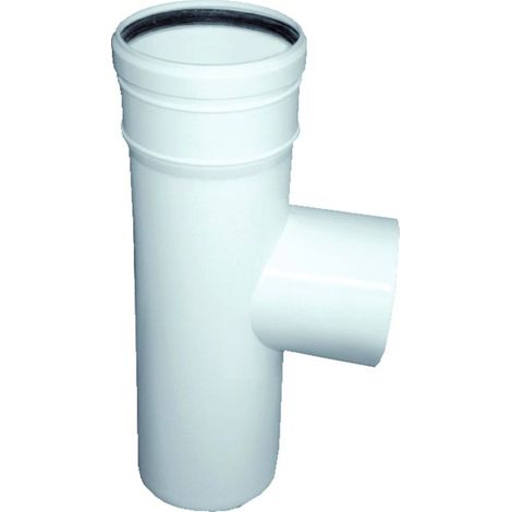 Raccordo a "T" 90° ridotto ø 100 MMF-PPS Ø 160 in polipropilene bianco completo di guarnizione