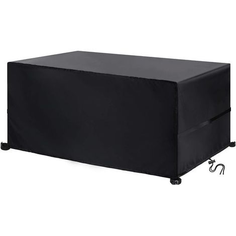Housse de protection pour meubles de jardin, rectangulaire, tissu Oxford 210D, pour canapé, table de jardin, patio, 120 x 120 x 74 cm - Noir (1/5)