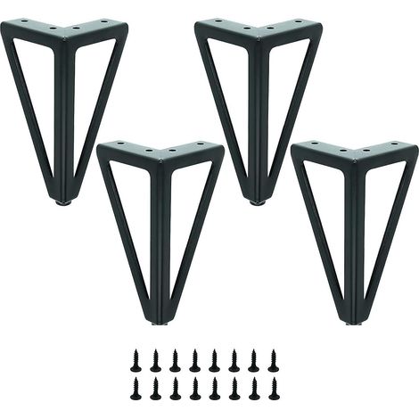 lot De 4 Pieds De Table En Mtal Noir - Pieds De Meubles Interchangeables - Pour Table Basse/tv/canap/lit Et Autres Pieds De Meubles - Avec Vis.(15 (1/5)