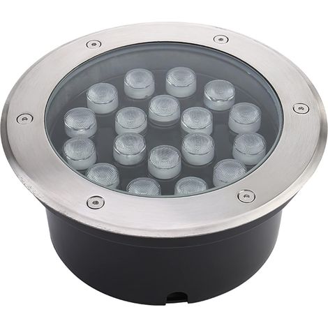 Lumière LED Submersible - Spot Encastrable Exterieur, 110-230V Lampe Jardin Enterré, IP68 Étanche Spot Exterieur Encastrable Sol, Spot LED Encastrable Exterieur Acier Inoxydable(White Light,24W) (1/5)