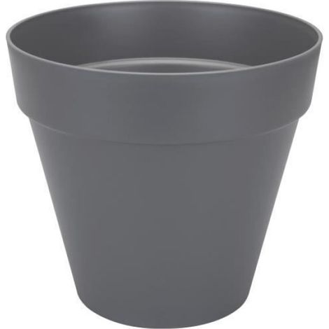 Pot De Fleurs - Rond - Ø 20 Cm - Gris Anthracite - Réservoir Intégré - 1 Unité (1/4)
