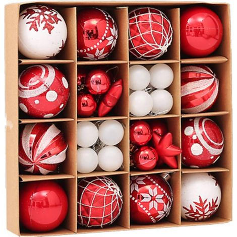 42 Weihnachtskugeln von 3 und 6 cm zum Schmücken des Baumes, Mini-Weihnachtskugeln für Partys, Hochzeiten und Weihnachtsdekorationen (1/5)