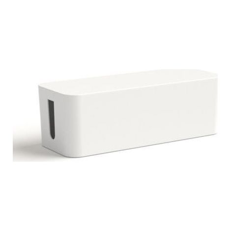 Boîte pour câbles (Boite Rangement pour cables chargeurs et multiprises, boitier cache câbles 40x15,5x13,5cm, pieds en caoutchouc) Blanc (1/3)